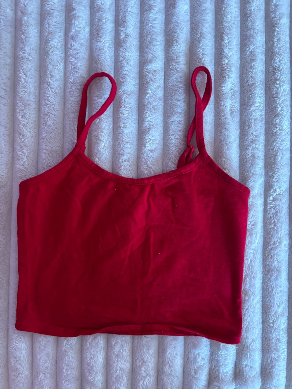 Bozzolo Red Spaghetti-Strap Crop Tank